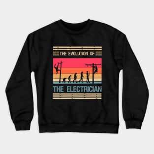 the evolution of the electrician (distressed retro vintage style) Crewneck Sweatshirt